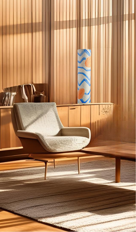 Zig Zag – Cobalt & Terracotta Studio Table Lamp